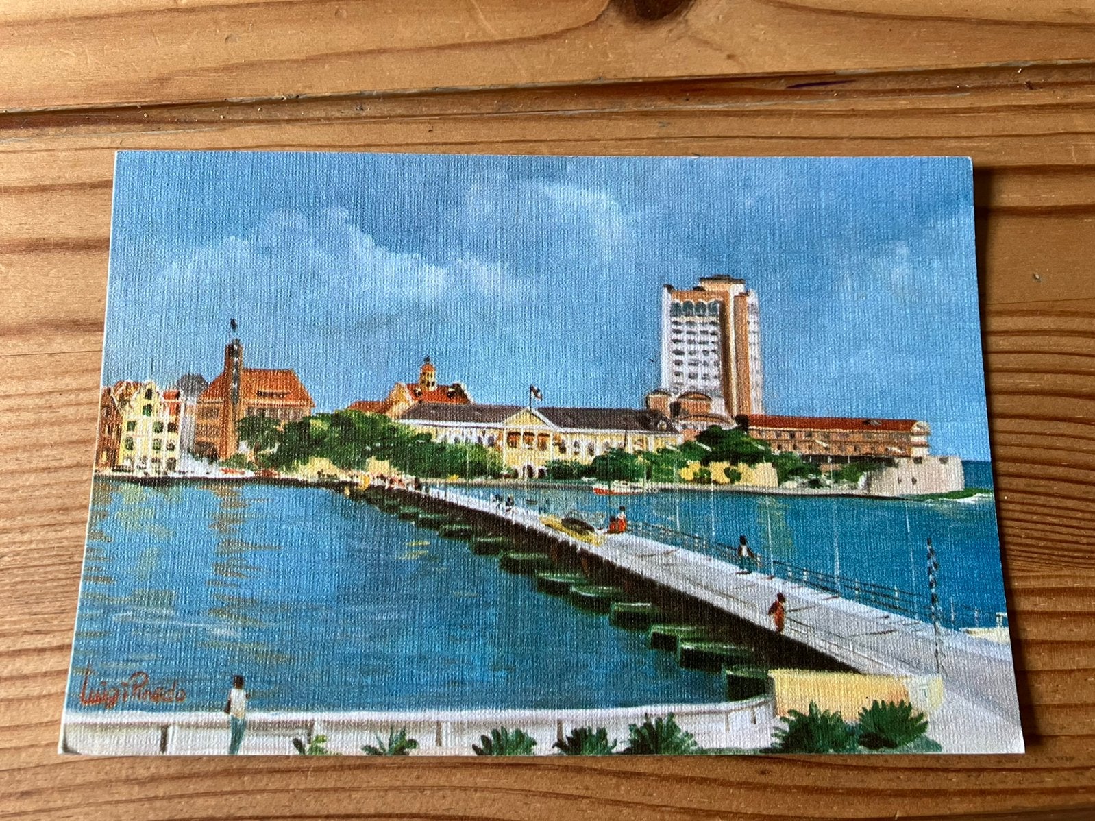 Kaart Aruba, willemstad, kon. Emmabrug, Ophalen of Verzenden, Buiten Europa