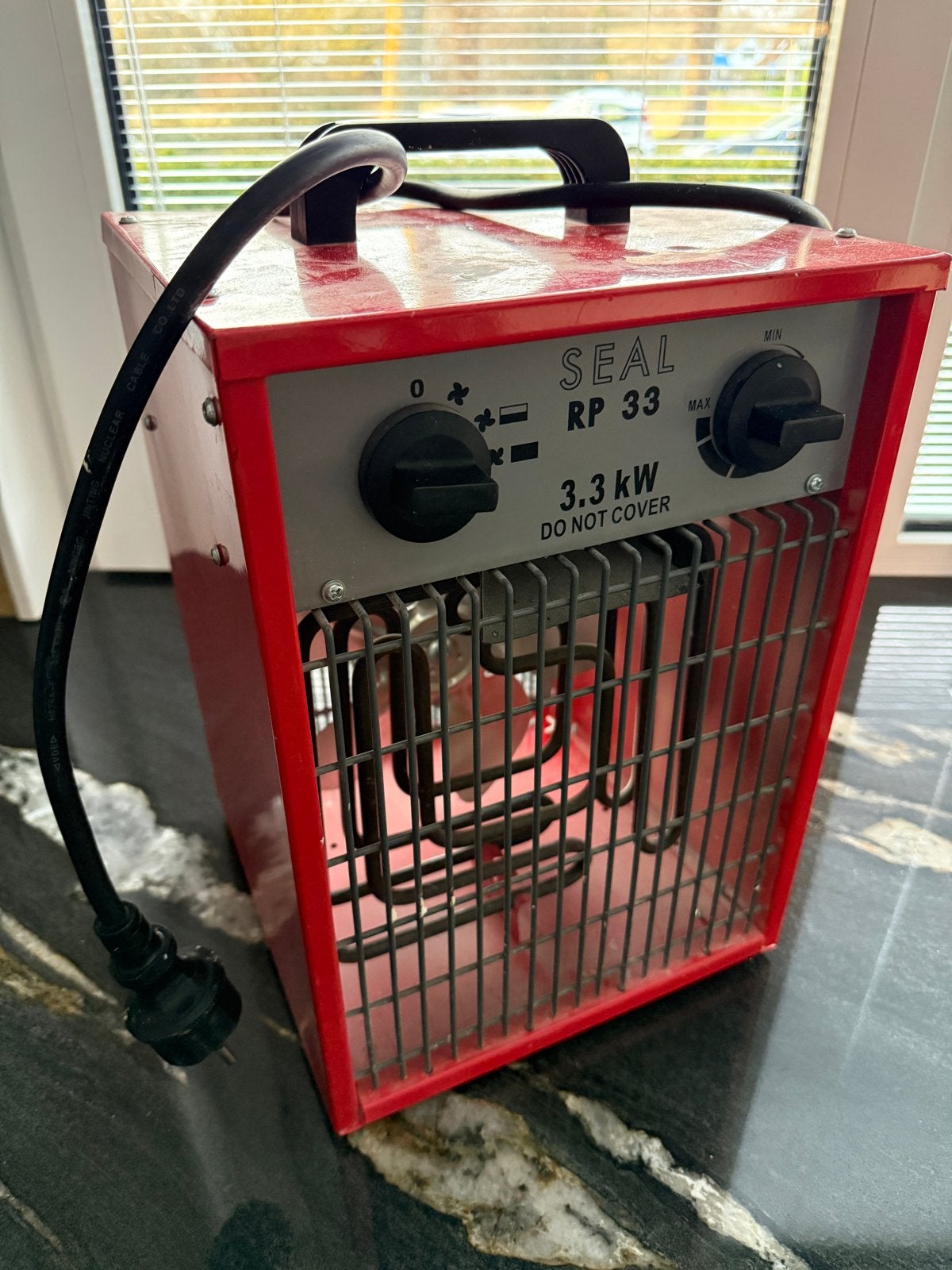 Seal RP 33 Elektrische Kachel 3.3 kW, Gebruikt, Tafel- of Grondventilator, Verwarmen, Minder dan 60 m³
