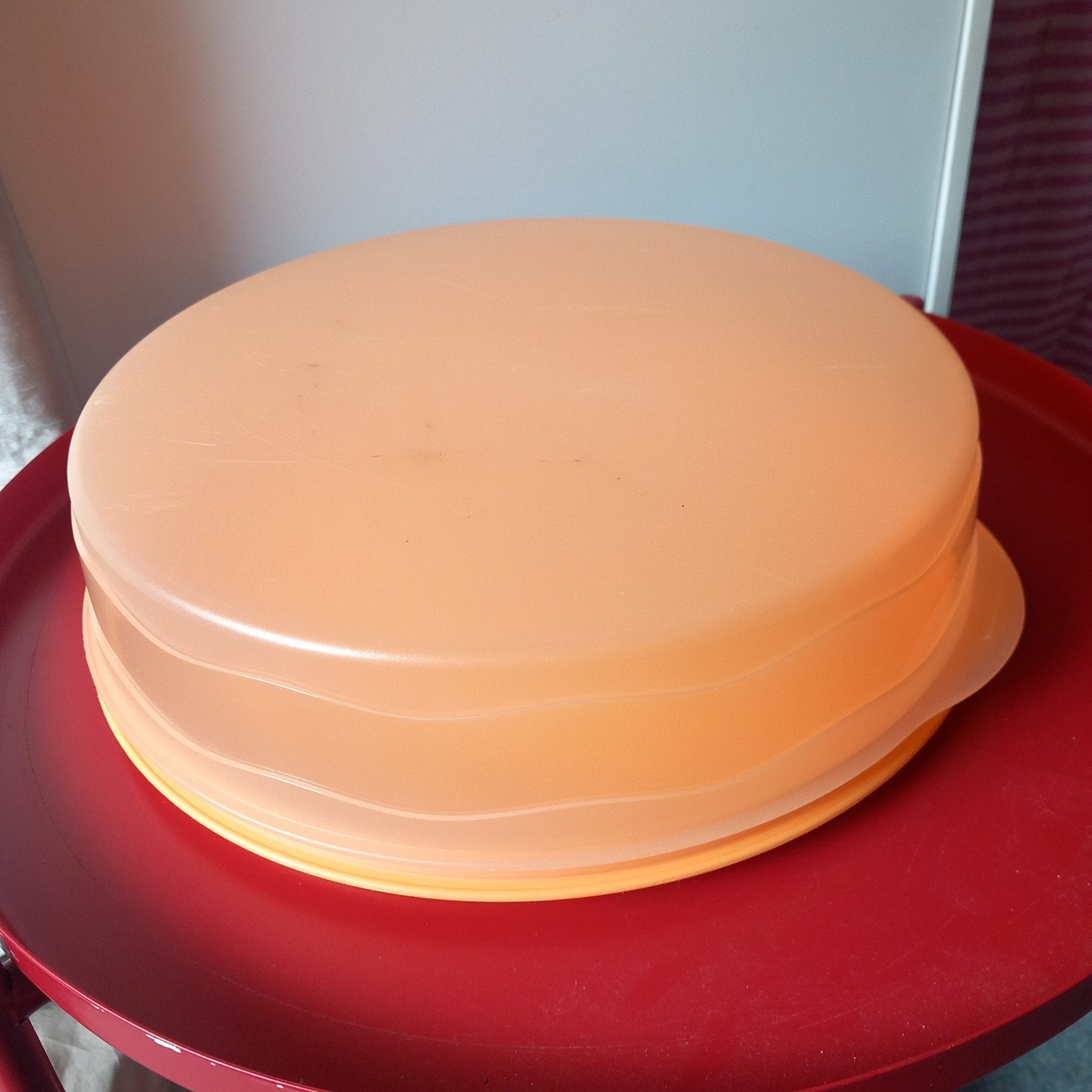 Taartdoos Tupperware  oranje, Ophalen of Verzenden, Gebruikt, Oranje, Bewaardoos