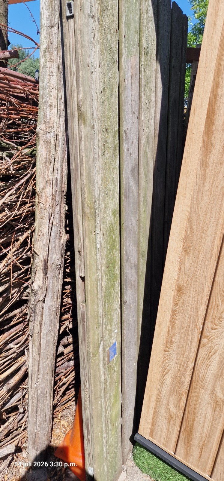 Poort met stalen frame, Ophalen of Verzenden, Minder dan 180 cm, Palen