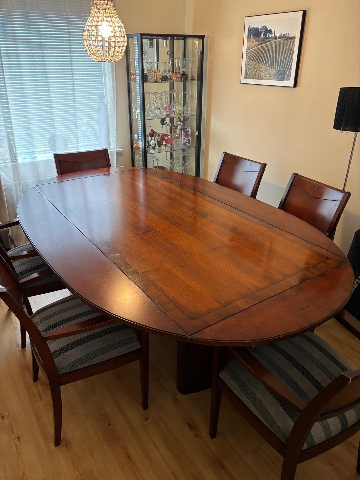 Antieke Heldense kersenhout tafel/eetstoelen set, Ophalen