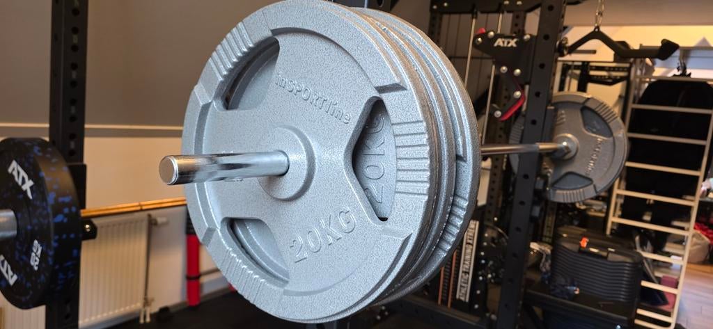 40kg Insportline Hamerton Gietijzer Halterschijven (2x20kg), Ophalen, Zo goed als nieuw, Benen, Halterschijven