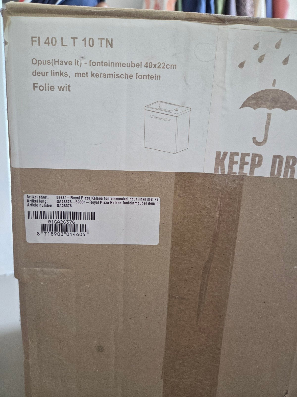 Royal Plaza fonteinmeubel met keramische wasbak, Huis en Inrichting, Badkamer | Badkamermeubels, Ophalen, Nieuw, 50 tot 100 cm