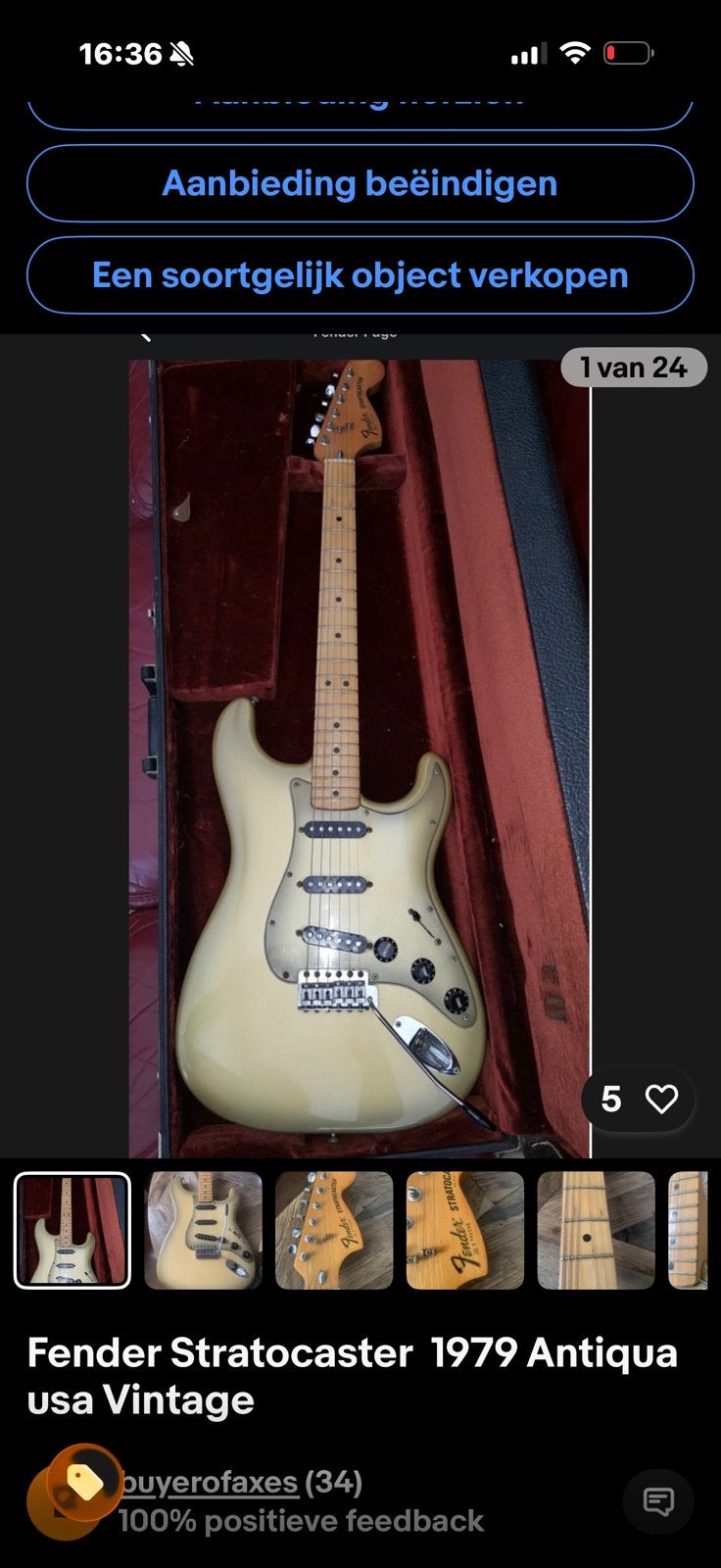 Fender stratocaster 1979 Antiqua finish origineel, Ophalen of Verzenden, Gebruikt, Solid body, Fender