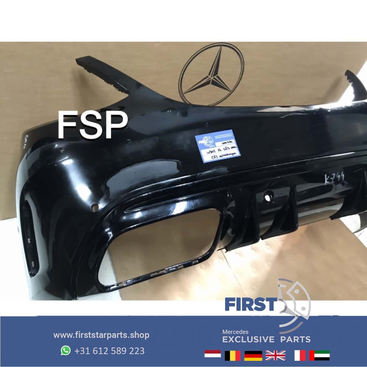 W205 S205 FACELIFT C63 AMG ACHTERBUMPER + DIFFUSER ZWART ORI, Gebruikt, -, Ophalen of Verzenden, Achter