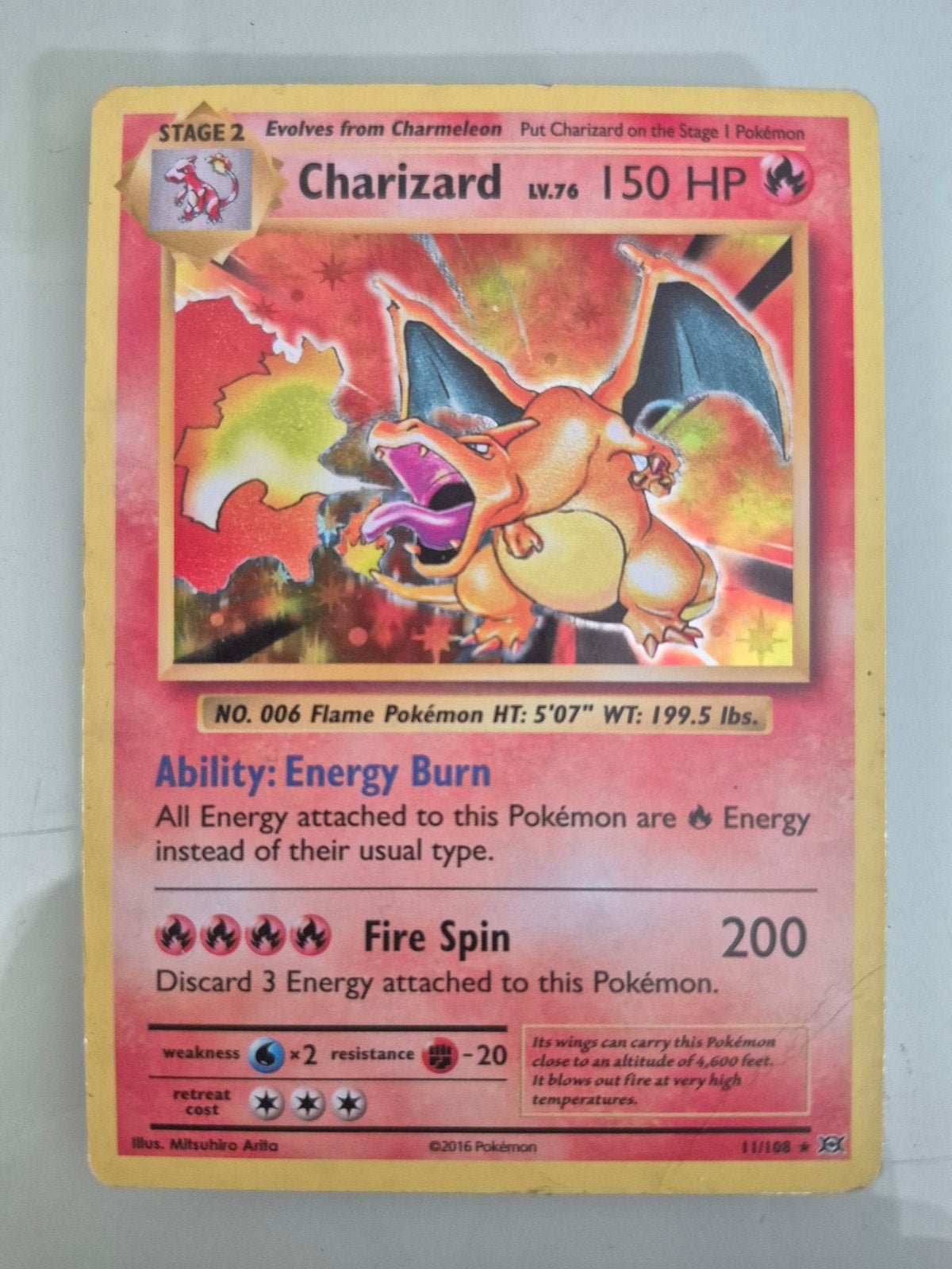 Charizard 11/108 XY Evolutions Pokémon Kaart, Hobby en Vrije tijd, Verzamelkaartspellen | Pokémon, Ophalen of Verzenden, Gebruikt