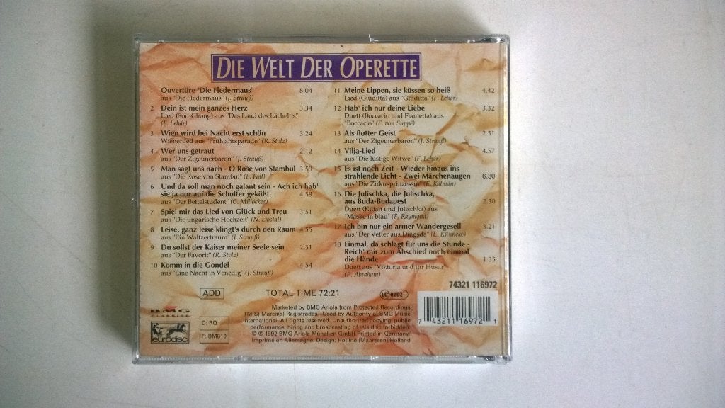 Die Welt Der Operette, Ophalen, Gebruikt, Opera of Operette, Verzamelalbum
