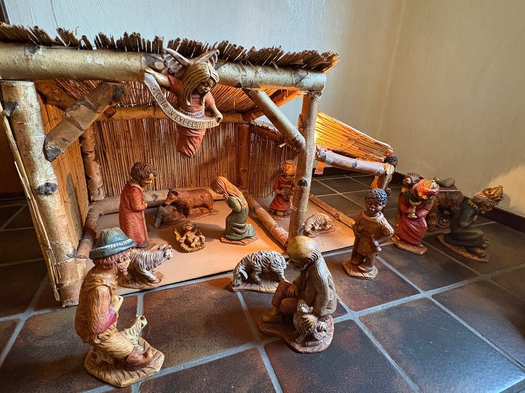 Vintage 17- delige Kerstgroep grote beelden, Ophalen of Verzenden, Zo goed als nieuw