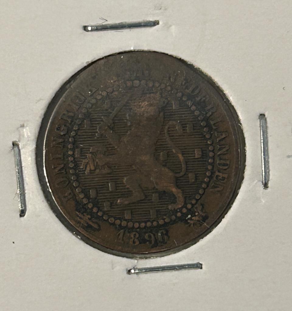 Zeldzame 1 Cent Munt Nederland 1896 Koningin Wilhelmina, Verzenden, Koningin Wilhelmina, 1 cent, Losse munt