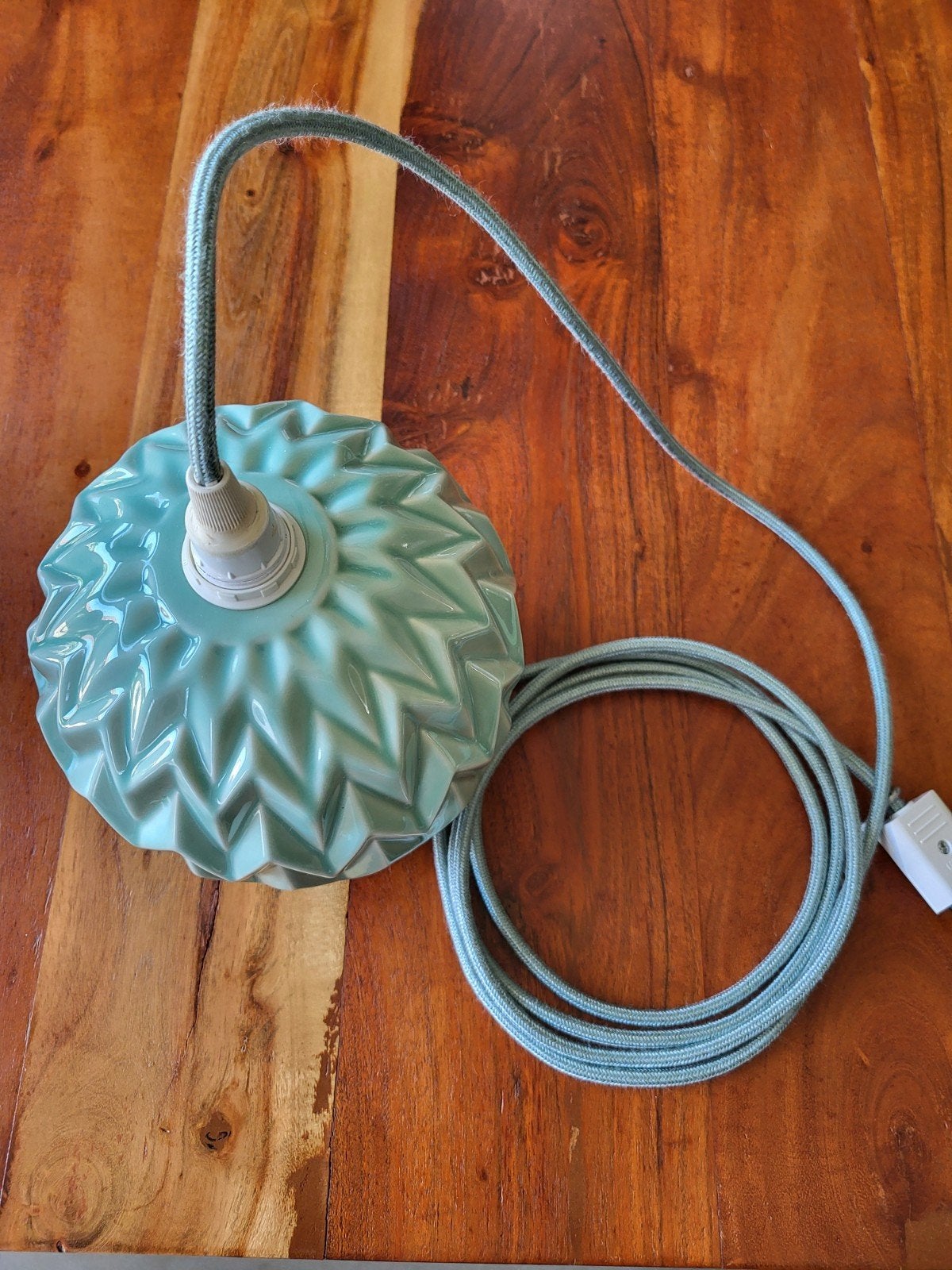 Sissy-Boy Hanglamp - Mintgroen Keramiek met Zigzag Patroon, Overige materialen, Ophalen of Verzenden, Zo goed als nieuw, Modern, Sissy-Boy, Keramiek