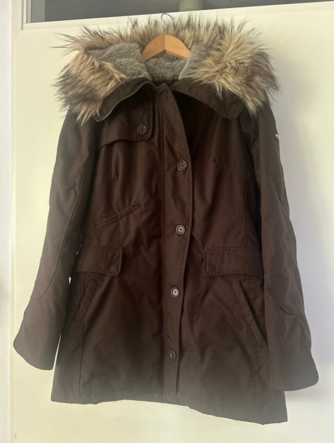 Woolrich jas xl, Ophalen of Verzenden, Gedragen, Maat 46/48 (XL) of groter, Bruin