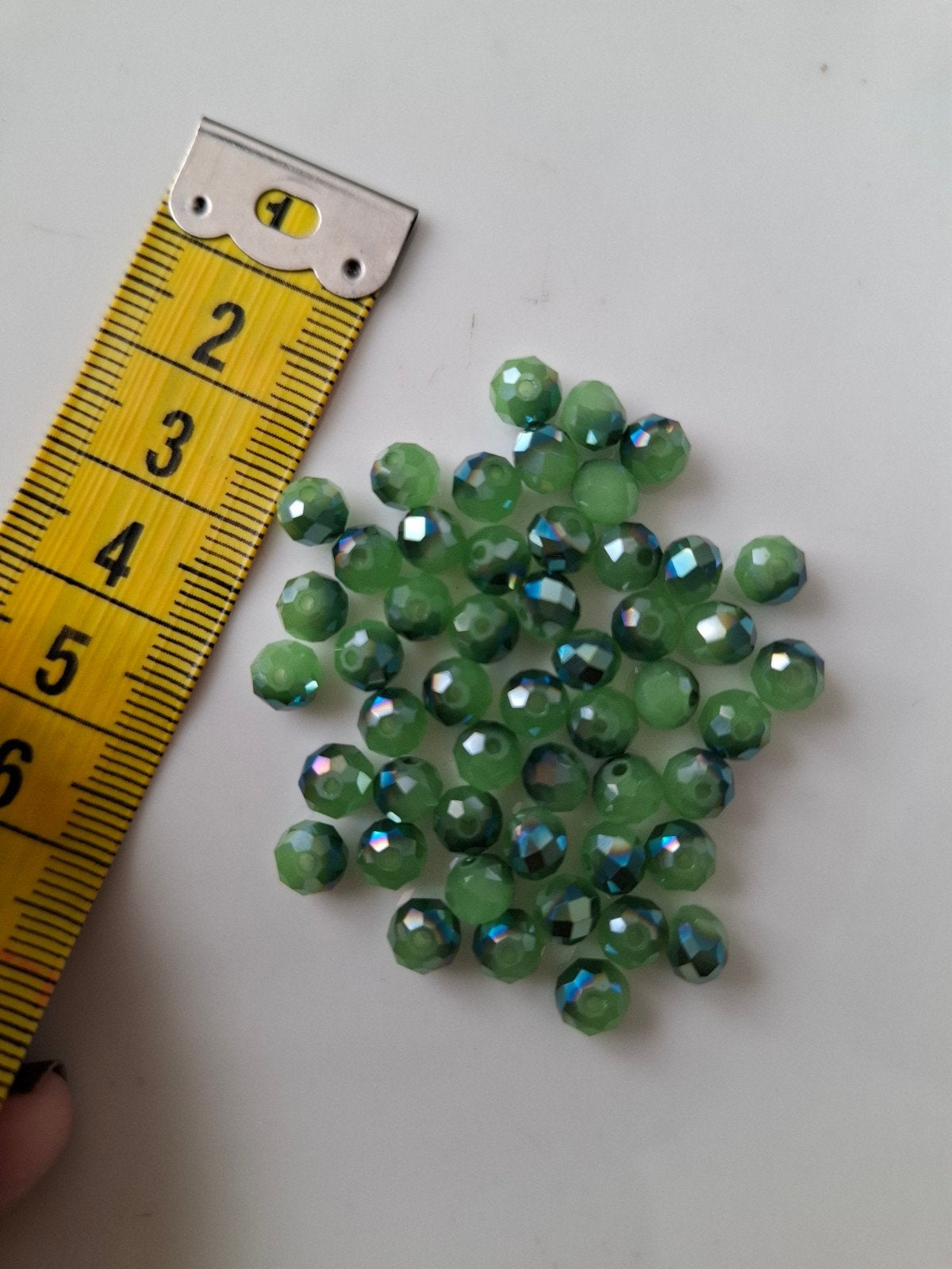 50 stuks 5 mm facet glaskralen groen kralen partij, Kraal, -, -, Nieuw