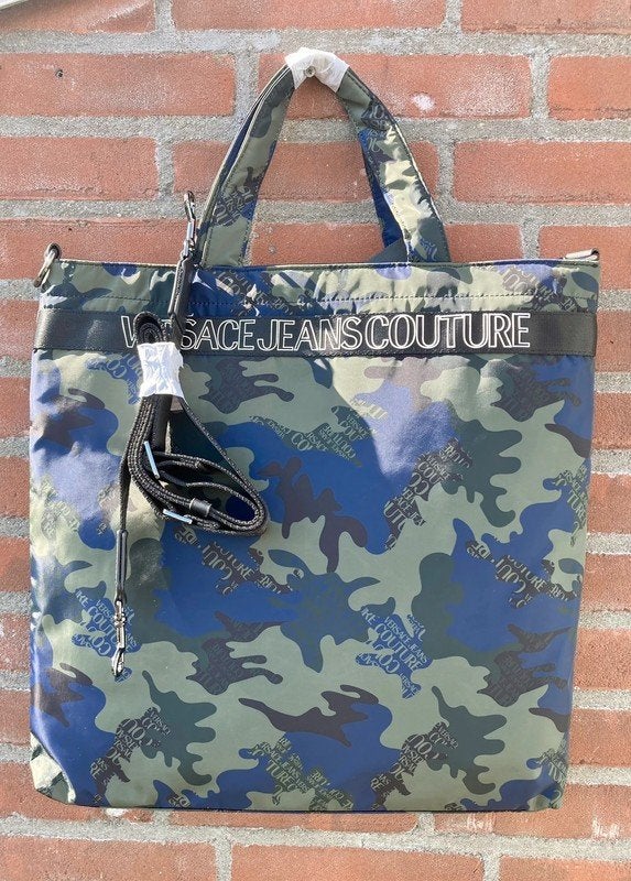 Versace camouflage tote helmet bag shopper tas army new ds, Sieraden, Tassen en Uiterlijk, Verzenden, Nieuw, Blauw, Overige merken