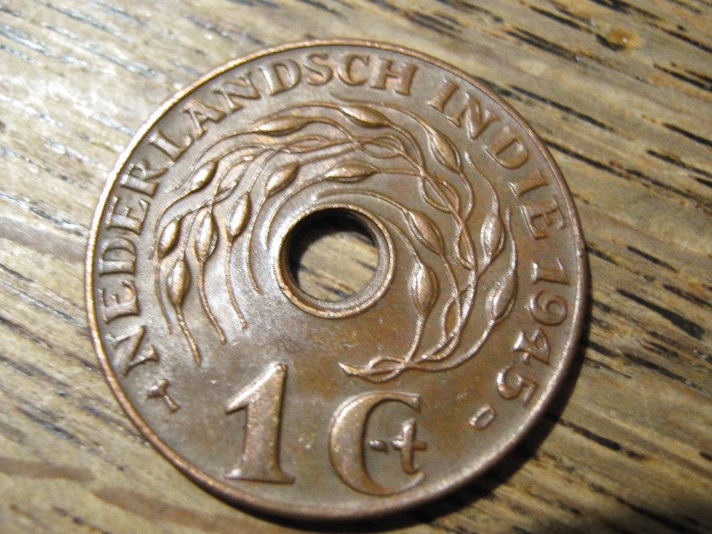 Bevrijd Nederlands Indie 1 Cent 1945d, WW2 #89, Postzegels en Munten, Ophalen of Verzenden, Koningin Wilhelmina, 1 cent, Losse munt
