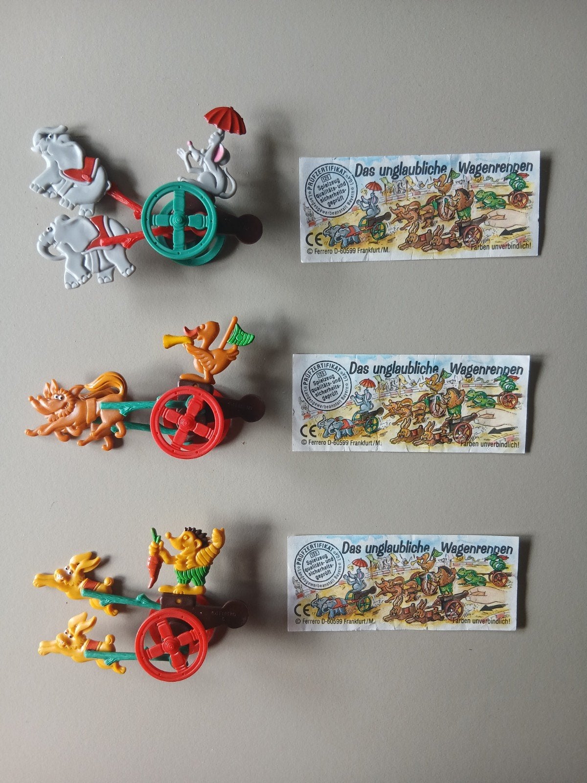 Ferrero Kinder Surprise 'Das Unglaubliche Wagenrennen', Ophalen of Verzenden, Hardplasticfiguren