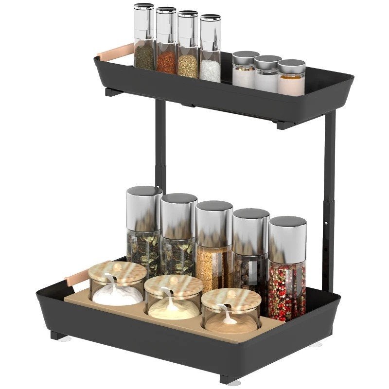 Verstelbaar Keukenrek met 2 Mandjes - Koffiebar Organizer, Overige typen, Generiek Keukenaccessoires, Onbekend, EU, Ophalen of Verzenden