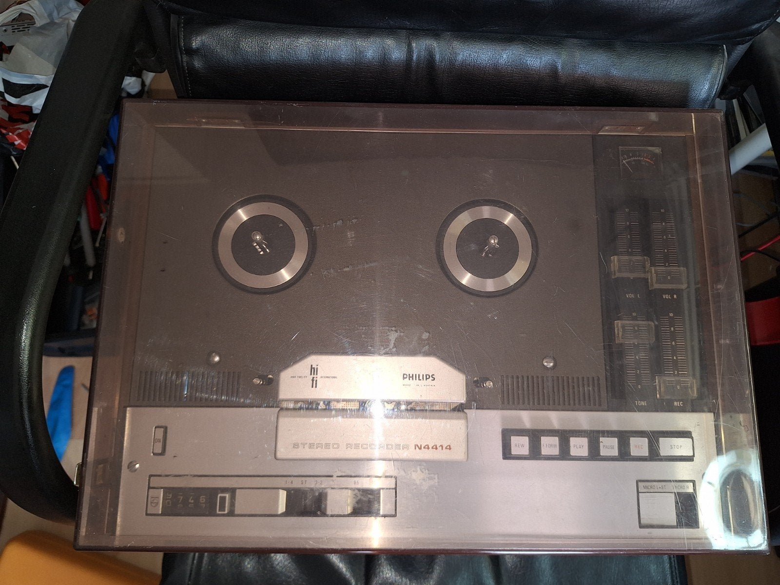 Philips N4414 bandrecorder, Ophalen, Bandrecorder, Met stofkap