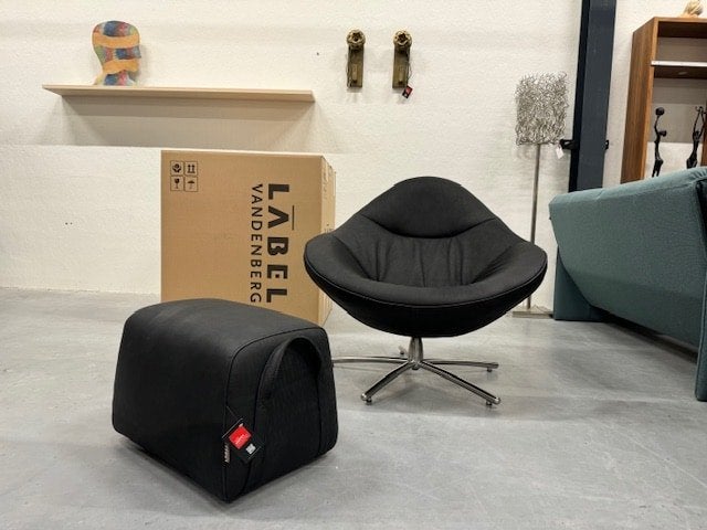 Nieuw Label Vandenberg Hidde Soft fauteuil Bald sprang Zwart