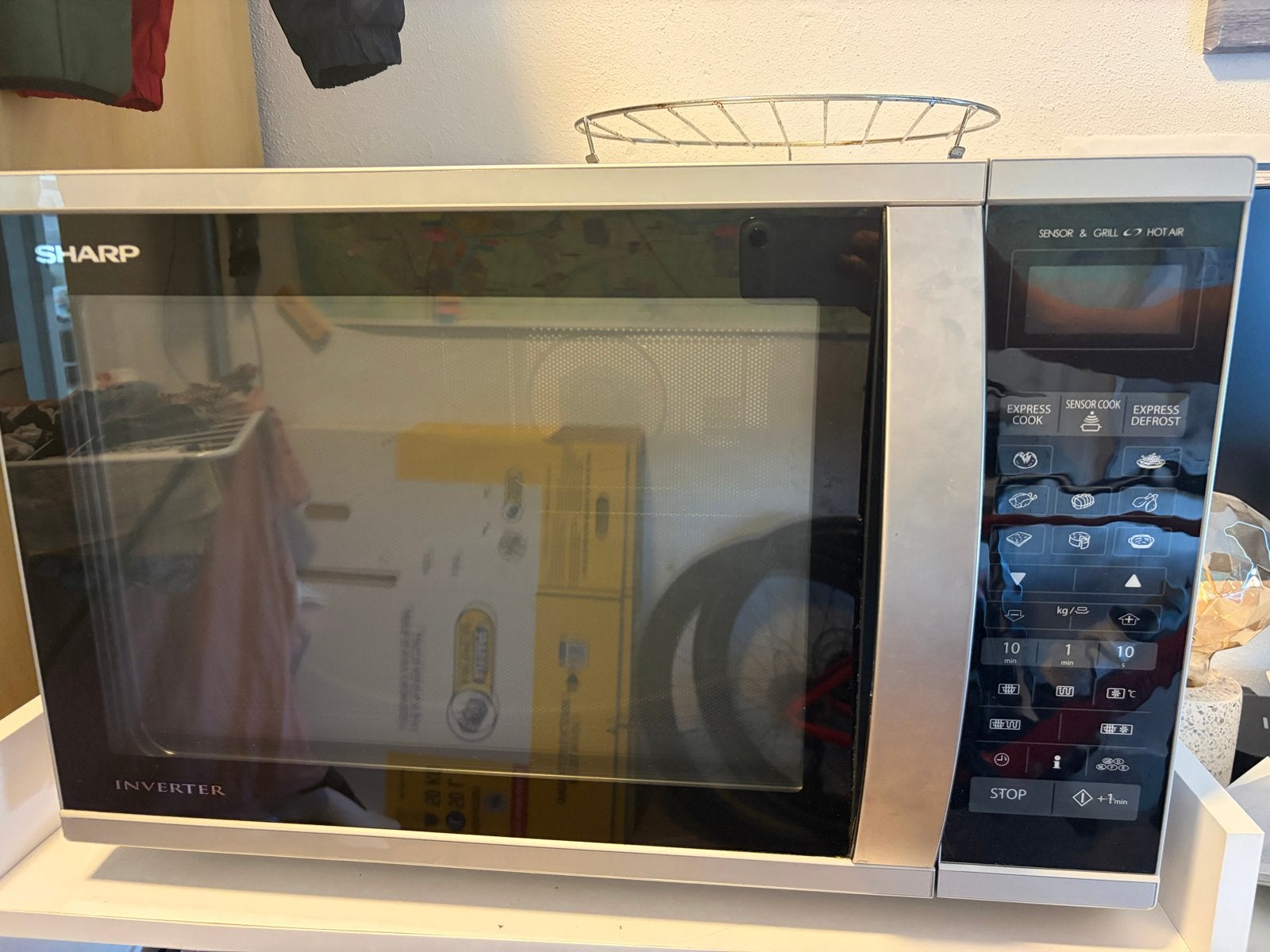 Sharp R-971(IN)W Inbouw Combimagnetron - Goedwerkend, Combimagnetron, Gebruikt, 60 cm of meer, Grill