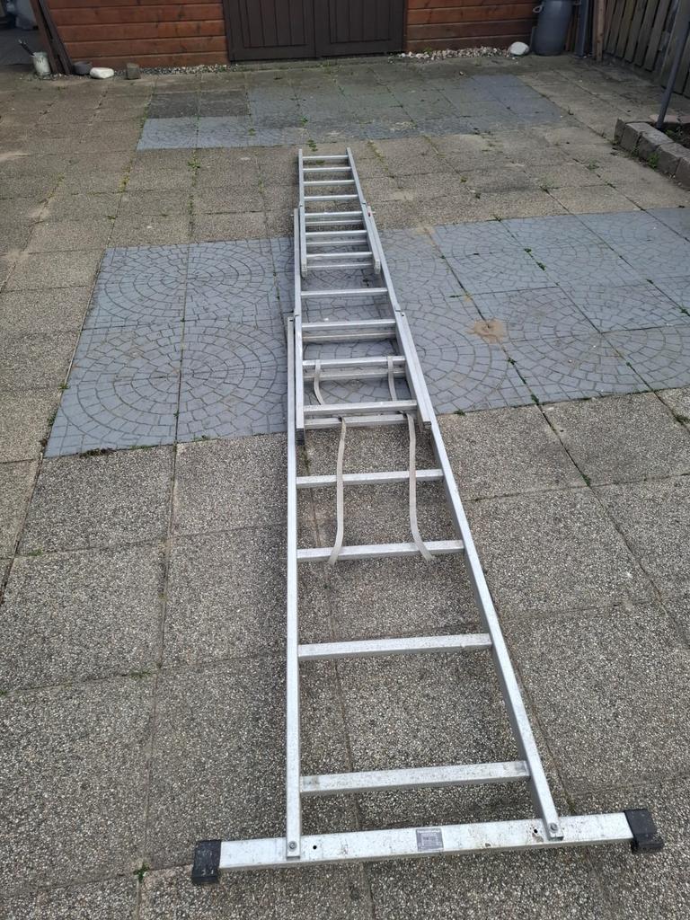 Professionele Hymer Allzweckleiter 3x7 - 4.29m, Ophalen, Gebruikt, Ladder, Opvouwbaar of Inschuifbaar