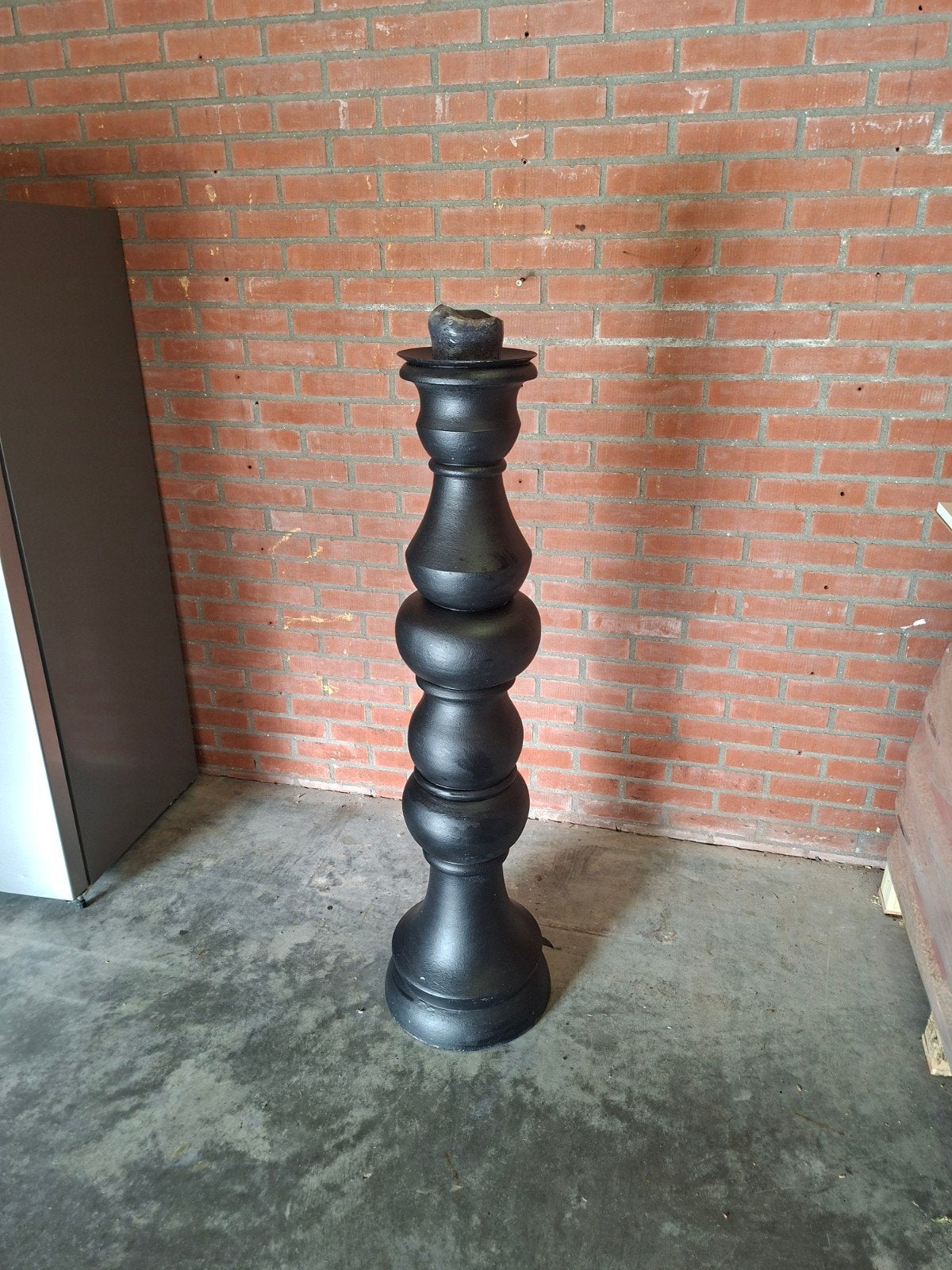 Grote stenen kandelaar, 120cm hoog, Ophalen, Gebruikt, Zwart, Steen/keramiek