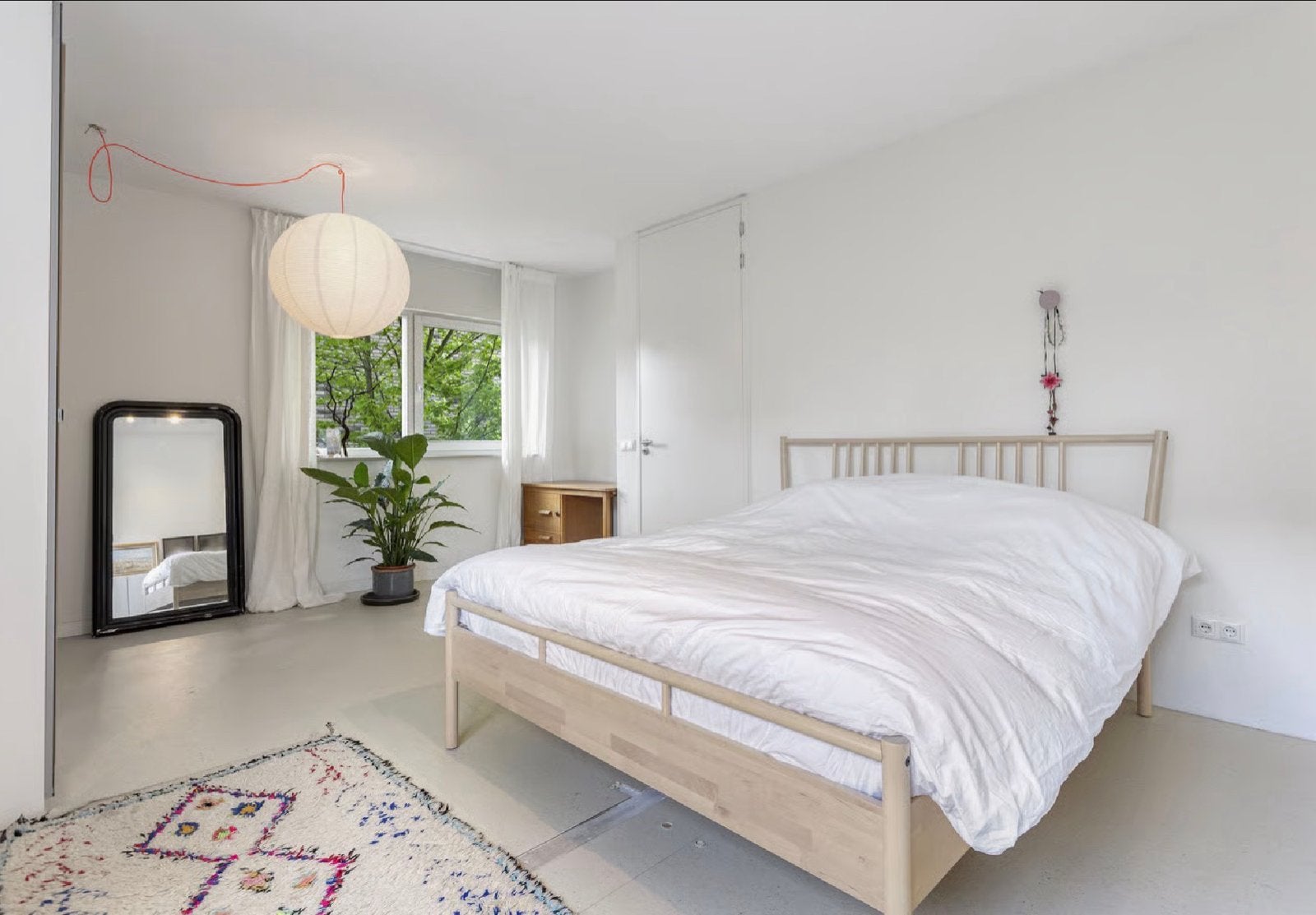 Ikea BJÖRKSNÄS bedframe 160x200 cm, Ophalen, Beige, Tweepersoons, Zo goed als nieuw