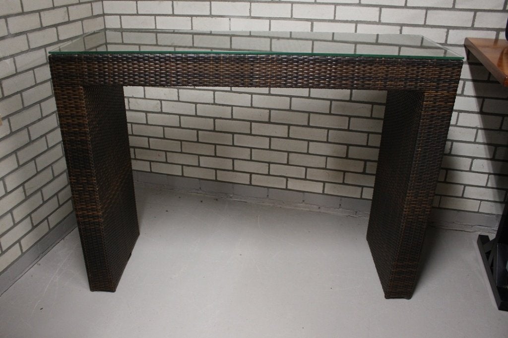 Mooie lange bartafel statafel tuintafel wicker terras 3x, Tuin en Terras, Tuinmeubel-accessoires, Ophalen