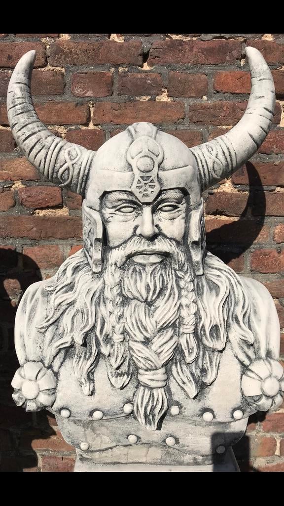 Viking 90kg Wikinger Noormannen Harley Vikingbuste Krijger‼️, Tuin en Terras, Tuinbeelden, Ophalen of Verzenden, Nieuw, Beton