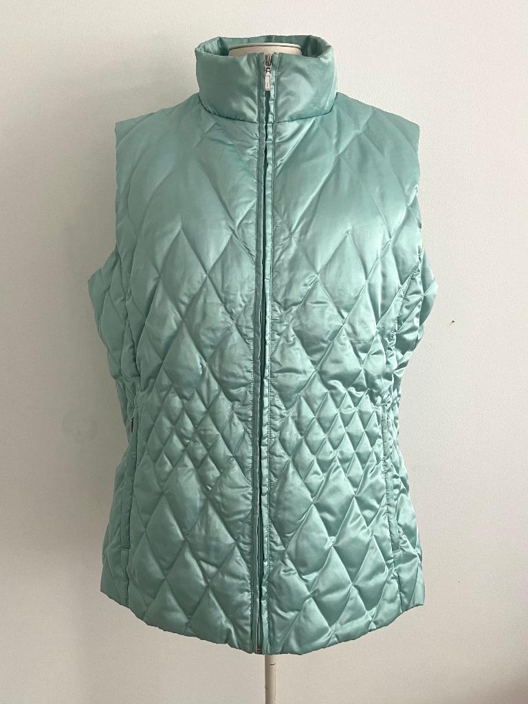 Vintage mintgroene Y2K bodywarmer, Kleding | Dames, Ophalen of Verzenden, Zo goed als nieuw, Maat 42/44 (L), Groen