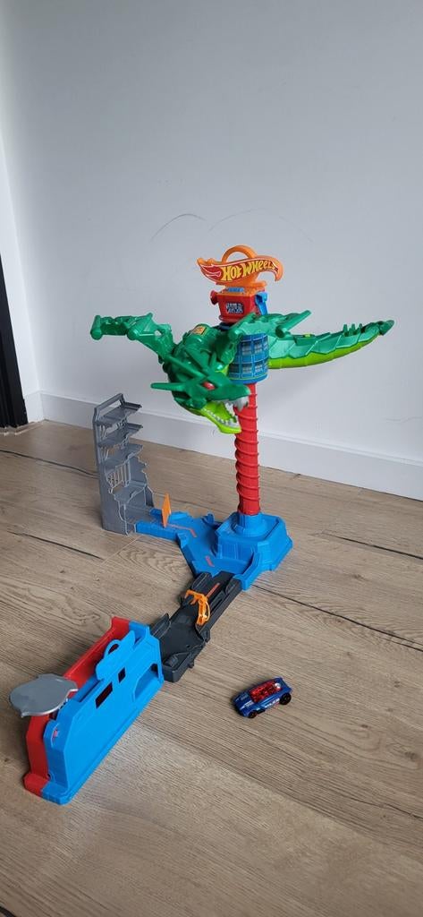 Hot Wheels Draken Racebaan met Auto, Ophalen, Racebaan, Zo goed als nieuw, Hot Wheels