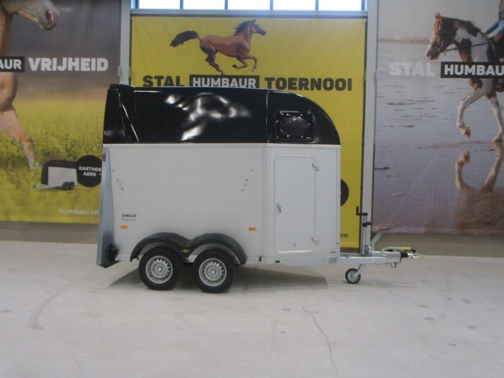 Humbaur 1,5 paards. Single Alu + zadelkamer. Prijs 9450,-, Niet ingevuld, 1½-paards trailer, Niet ingevuld, Ophalen