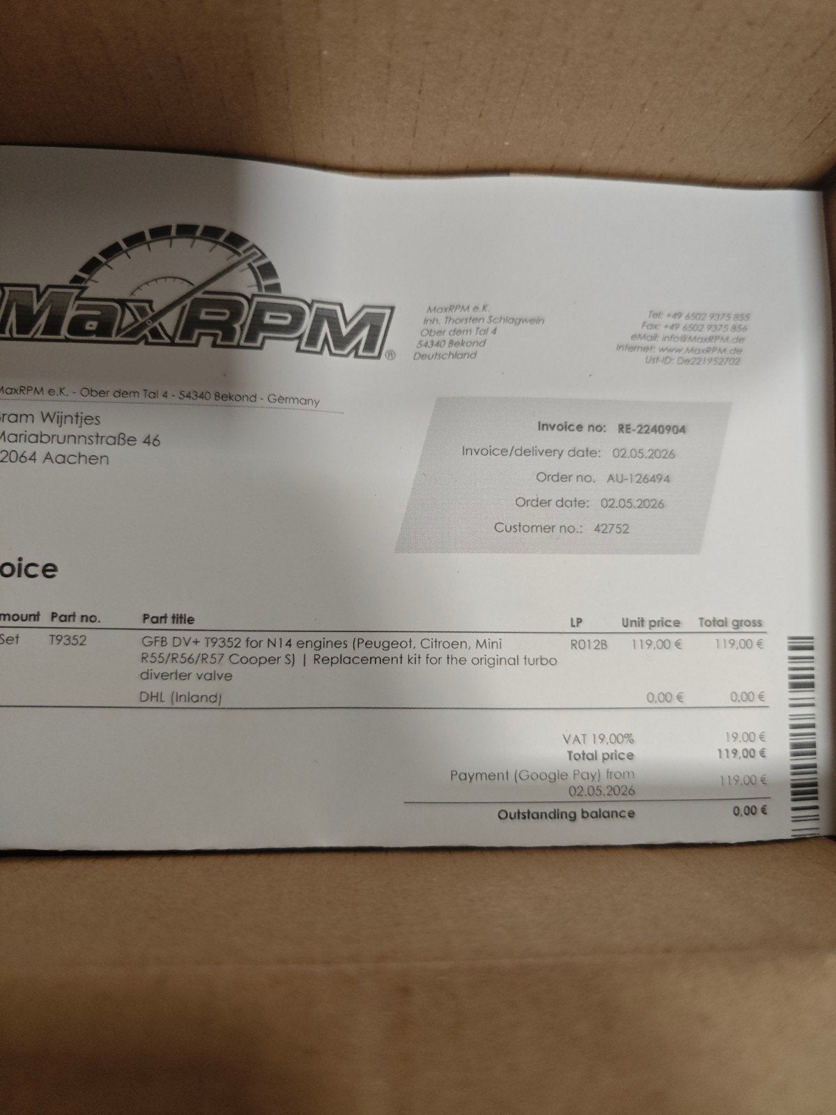 GFB DV+ T9352 DV+ voor N14 motoren (Mini, Peugeot), Auto-onderdelen, Ophalen of Verzenden, Nieuw, Mini