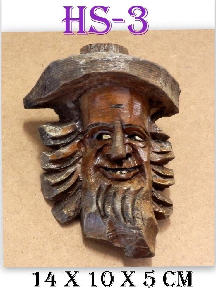 HS-3 --  Duits / Oostenrijks Houtsnijwerk Bosgeest, Antiek en Kunst, Kunst | Beelden en Houtsnijwerken, Ophalen of Verzenden, Hout
