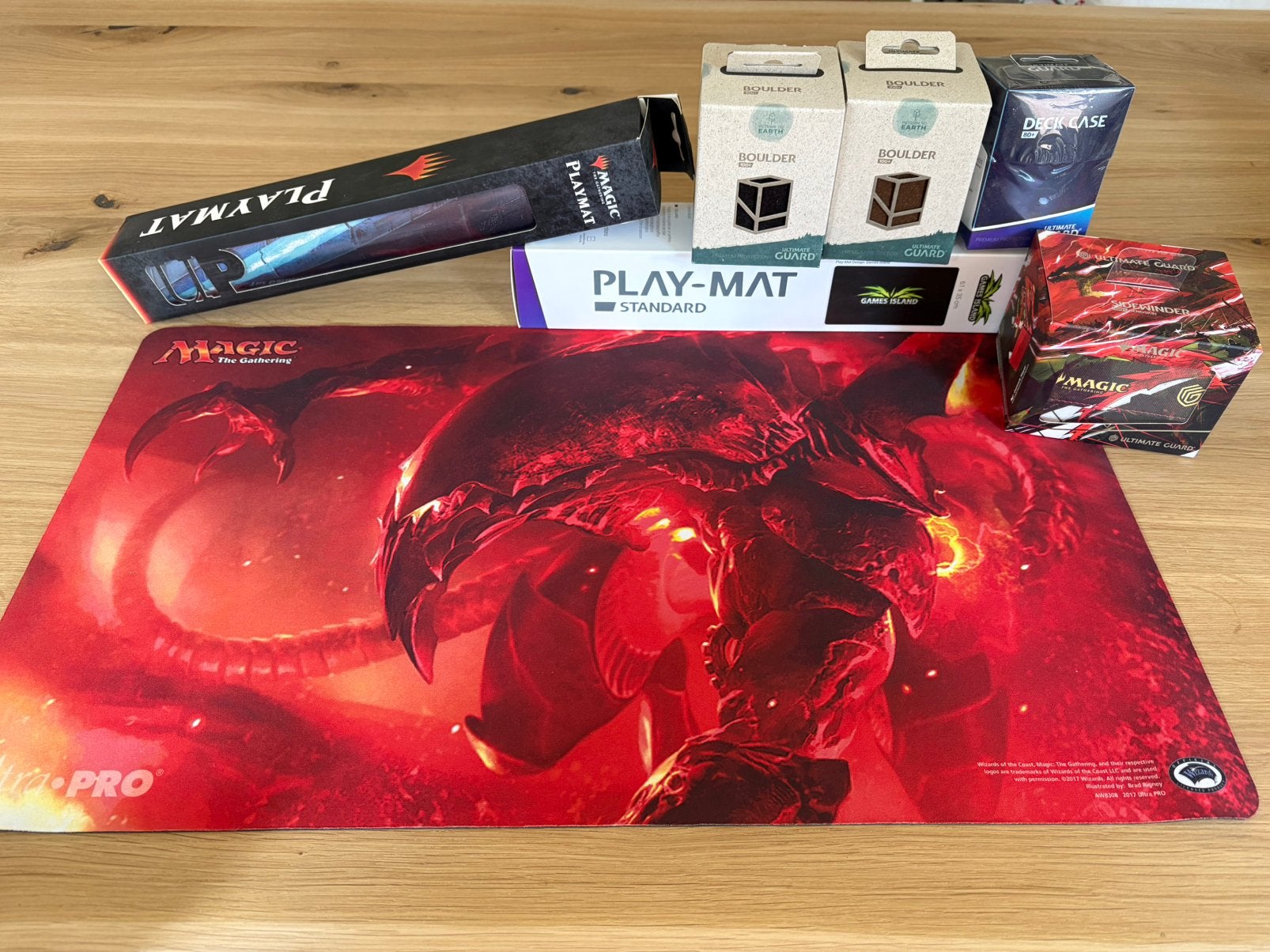 Magic the Gathering MTG Accessoires, playmat, deck box Magic, Ophalen of Verzenden, Zo goed als nieuw, Speeldeck