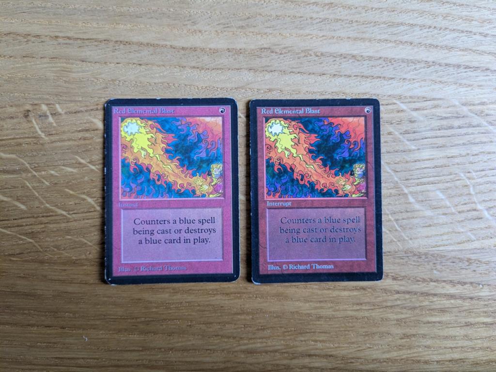 2x Red Elemental Blast - Magic: The Gathering, Ophalen of Verzenden, Gebruikt, Losse kaart