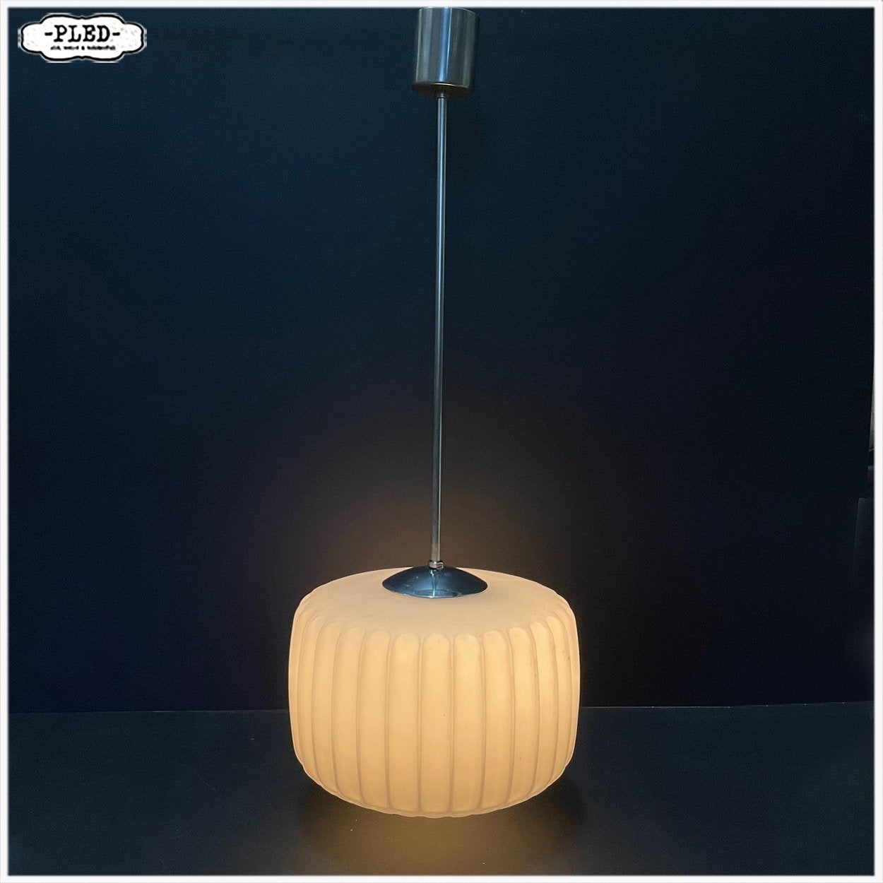 Mooie opaline hanglamp Lamp Pendellamp, Ophalen, Gebruikt, E27 (groot), Glas