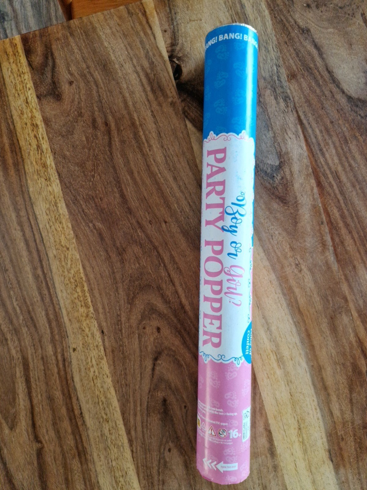 Gender Reveal Party Popper Blauw - Jongen!, Ophalen, Nieuw, Overige typen, Geboorte of Huwelijk