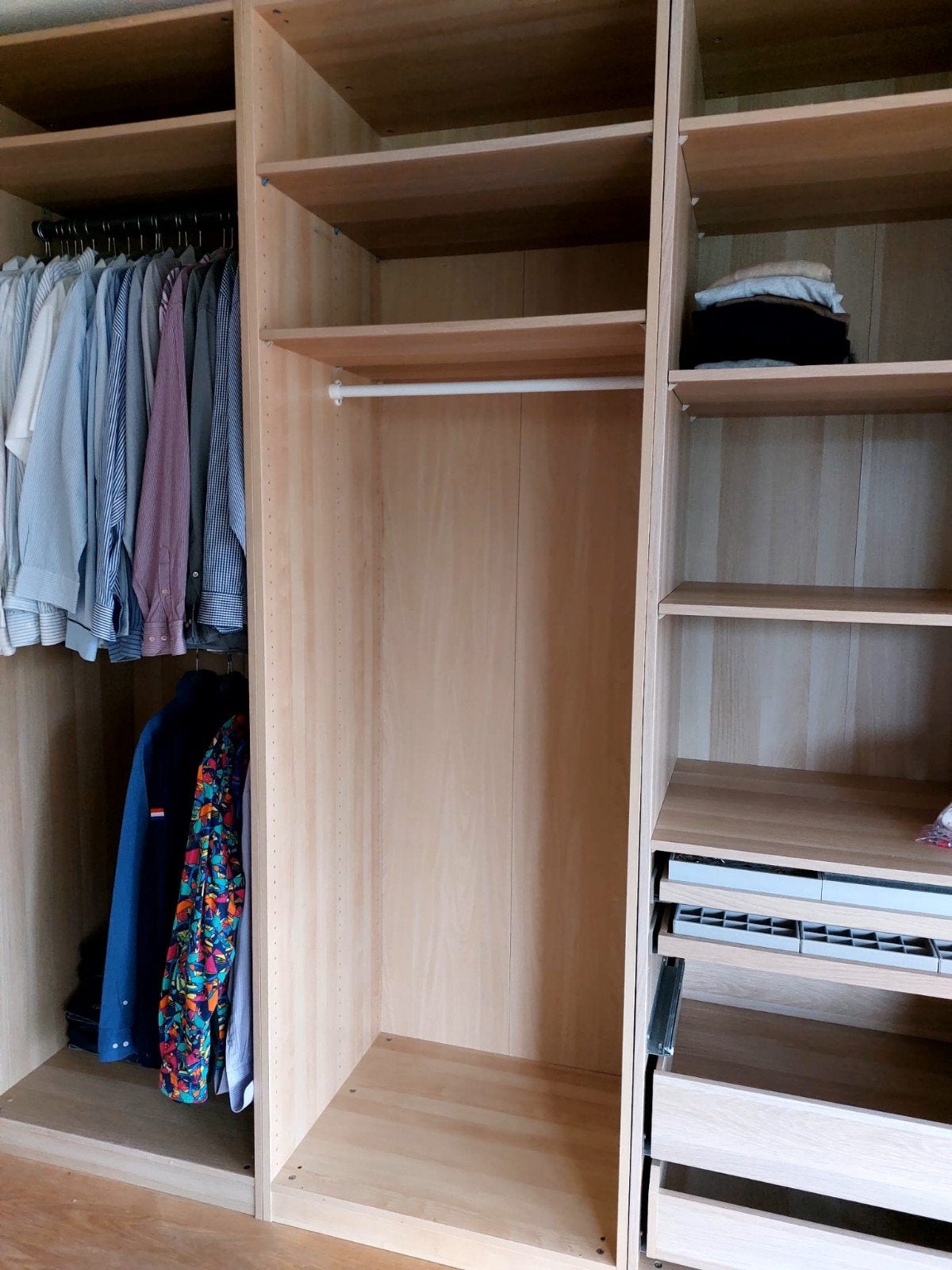 IKEA Pax kast eiken kleur 75x236, Ophalen, Gebruikt, 200 cm of meer, Met plank(en)