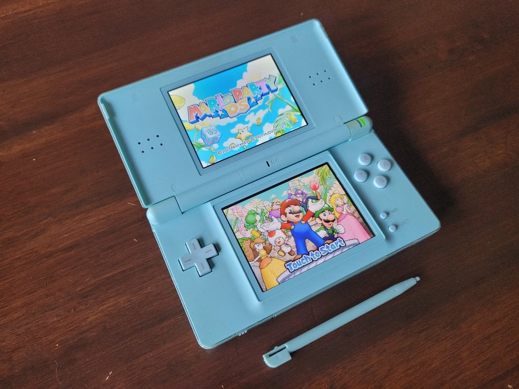 Ds Lite met Spellen, Ophalen, Blauw, DS Lite, Gebruikt