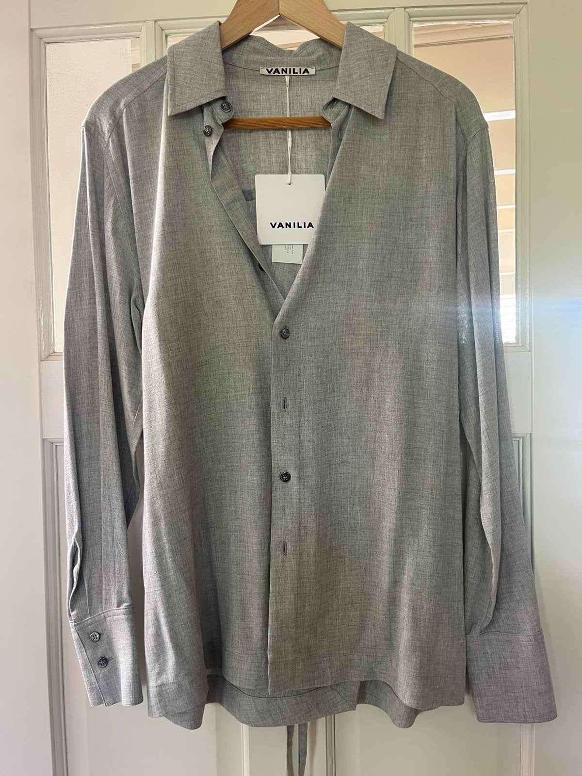 Blouse Vanilia lichtgrijs maat s/m, Ophalen of Verzenden, Zo goed als nieuw, Maat 38/40 (M), Grijs