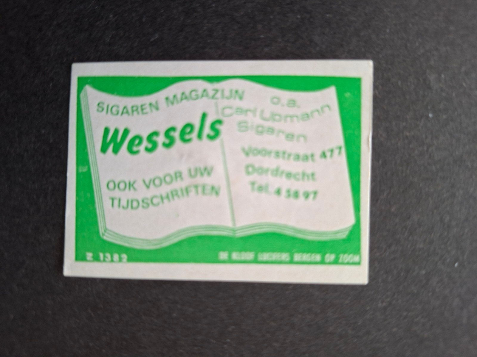 Luciferetiket, Dordrecht Wessels sigarenmag.o.a.Carl Upmann, Verzamelen, Verzenden, Gebruikt, Luciferdoosjes of -merken