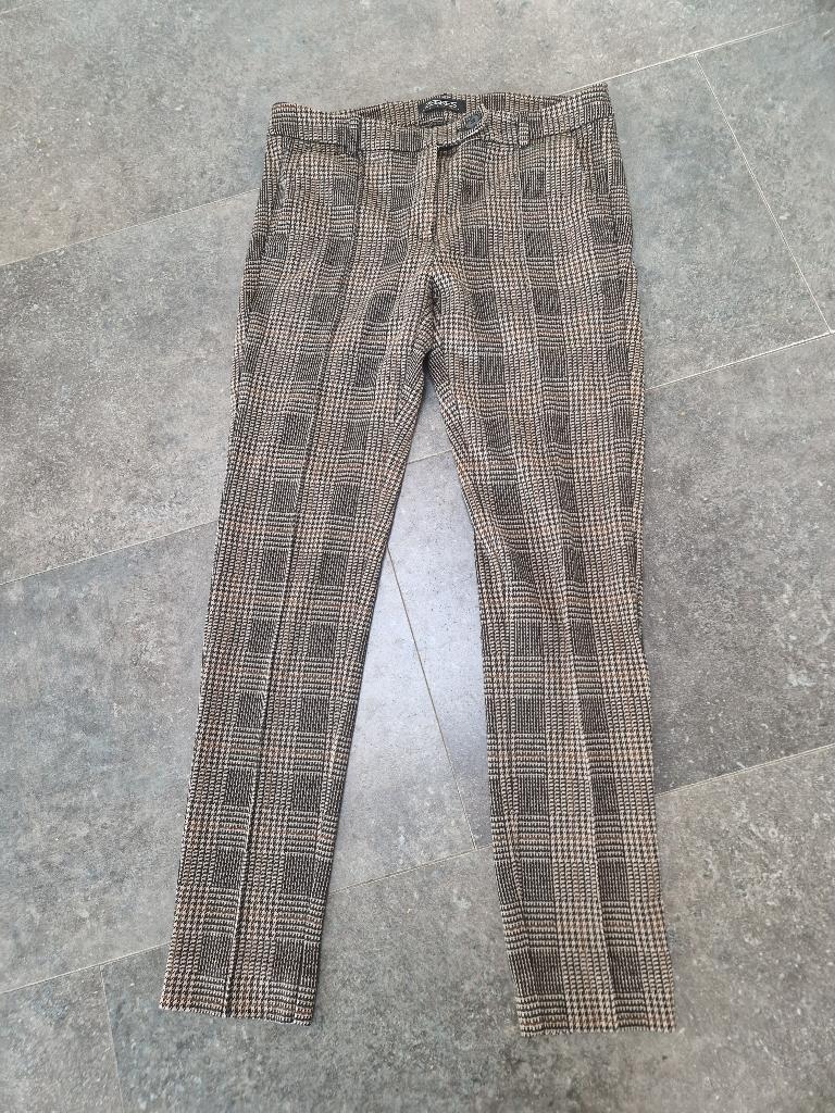 ZERRES design, bruin geruite broek, maat 40, Maat 38/40 (M), Bruin, Ophalen of Verzenden, Zo goed als nieuw