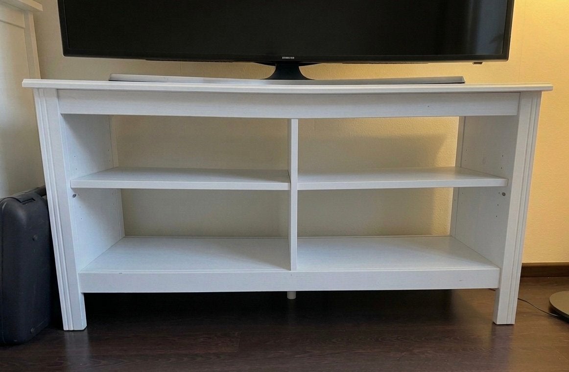 IKEA Brusali TV-meubel / TV-kast wit (120 cm), Ophalen, Gebruikt, 100 tot 150 cm, Minder dan 100 cm