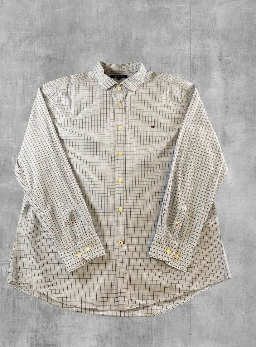 Blauw geruit flanellen overhemd Tommy Hilfiger – maat XL, Tommy Hilfiger Europe B.V., Danzigerkade 165, 1013 AP Amsterdam, Nederland