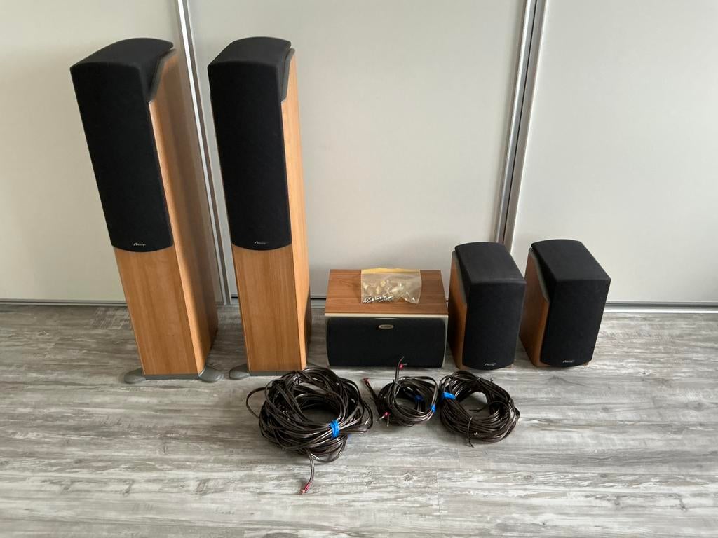 Te koop set Mirage luidsprekers, Zo goed als nieuw, 120 watt of meer, Front, Rear of Stereo speakers, Ophalen