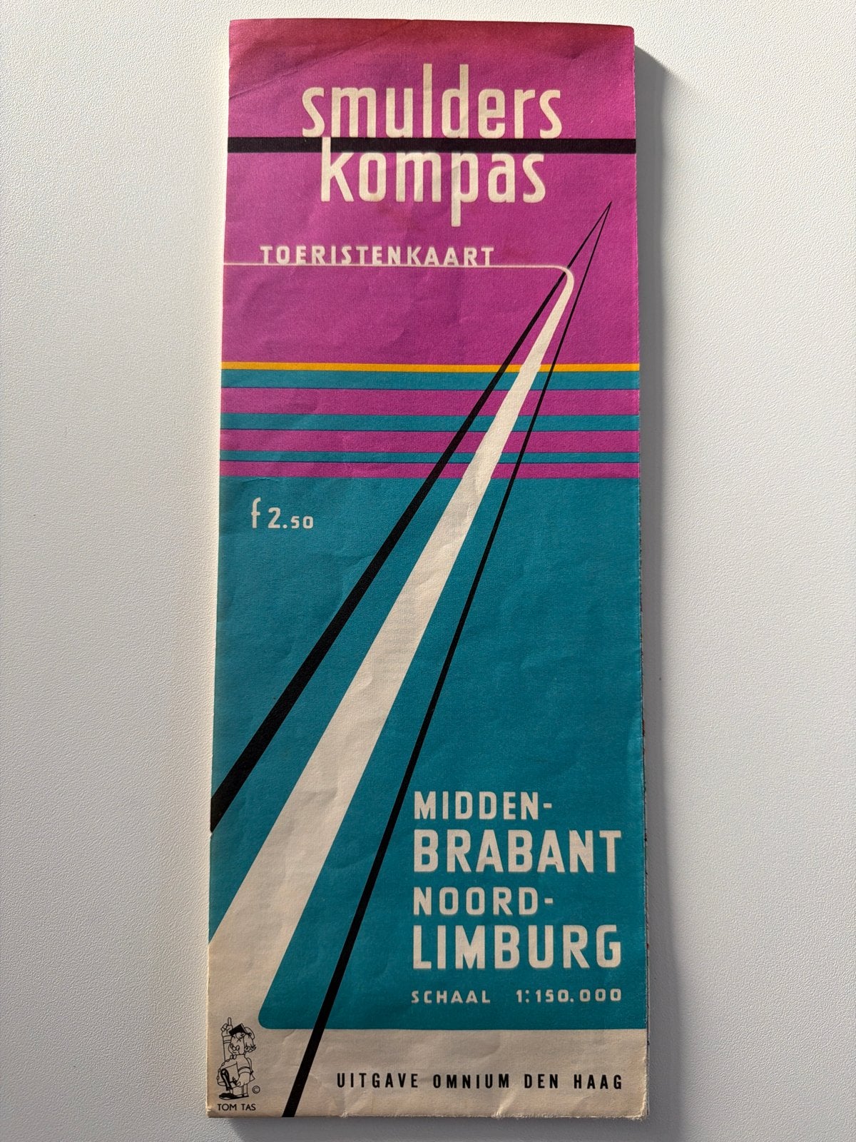 Smulders Kompas Toeristenkaart Midden-Brabant Noord-Limburg, Gelezen, Ophalen of Verzenden, Landkaart, 1800 tot 2000