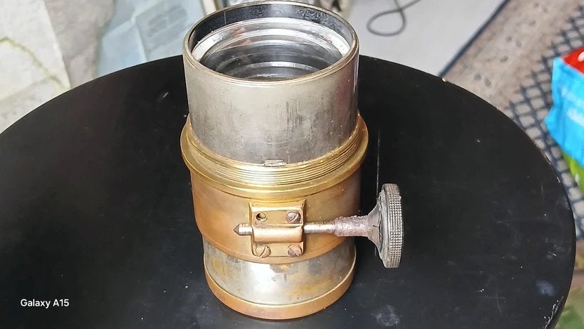 Antieke Messing Projectielens voor Toverlantaarn (ca. 1900), Ophalen of Verzenden