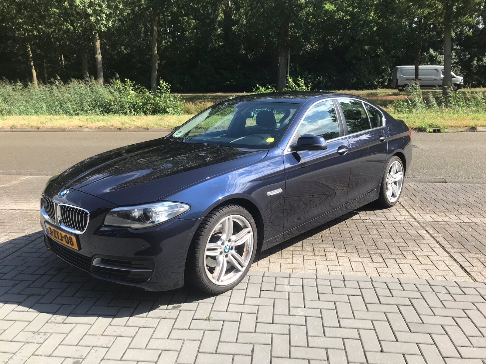 BMW 5-Serie 518d EDE 150pk Aut. 2015 Blauw, Auto's, Automaat, 1995 cc, 4 cilinders, Blauw