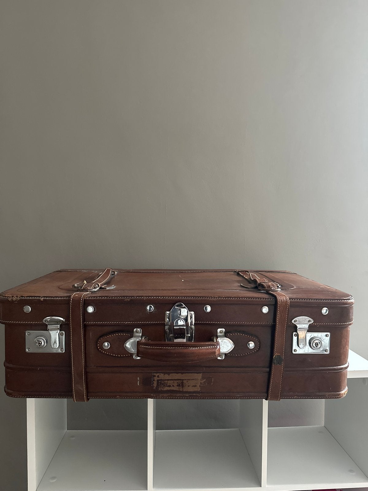 Vintage Leren Koffer - Bruin, Antiek en Kunst, Ophalen