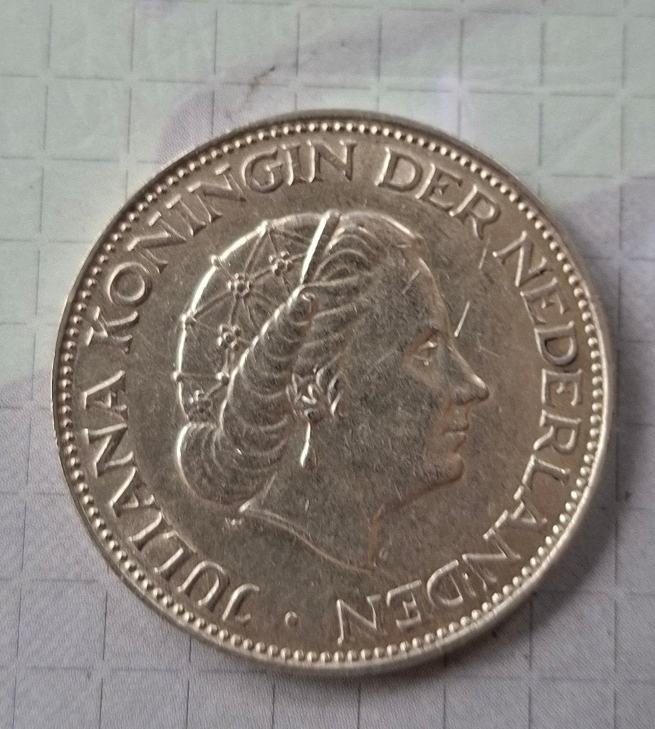 een rijksdaalder, Koningin Juliana, Verzenden, Zilver, Losse munt